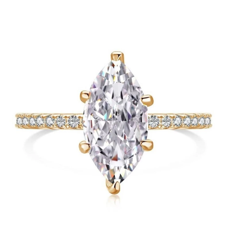 GRA 2ct Real Moissanite Diamond Marquise Ring for Women 925 Sterling Silver Anniversary Party High Quality Fine Luxury Jewelry - Image 4
